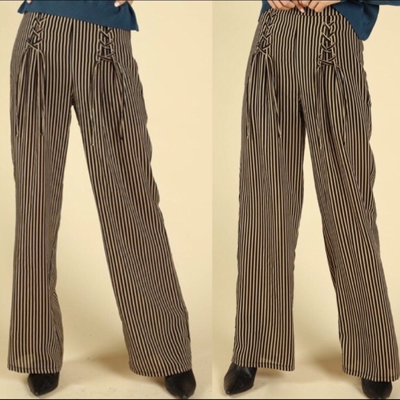 Honey Belle Pants - Honey striped high waisted pants